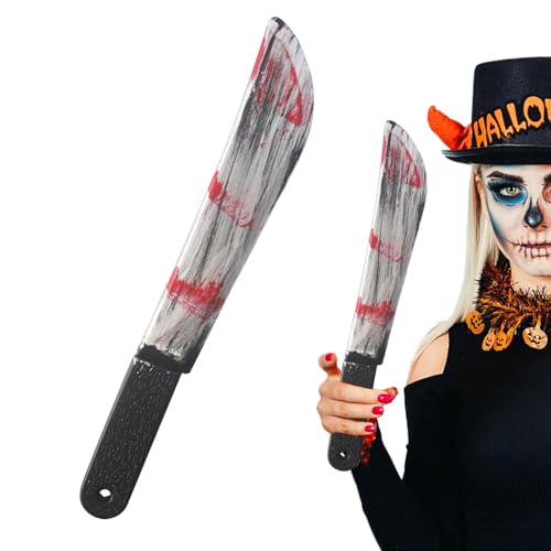 Youngwier Halloween Großes Blutiges Messer Halloween Blutiges Messer Prop Dekoration Gefälschte Klinge Mit Blutflecken Horror Kunststoff Prop Fake Messer Für Halloween Kostüm Party, Karneval von Youngwier