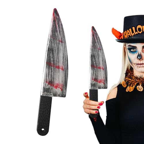 Youngwier Halloween Großes Blutiges Messer Halloween Blutiges Messer Prop Dekoration Gefälschte Klinge Mit Blutflecken Horror Kunststoff Prop Fake Messer Für Halloween Kostüm Party, Karneval von Youngwier