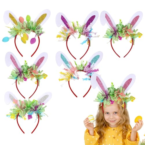 Youngwier Osterhasen-Ohren-Stirnbänder, dekoratives Osterhasen-Stirnband,Süße Hasenohren Cartoon Stirnbänder - Stilvolle und niedliche Haarstyling-Accessoires für Tänze, Ausflüge, Hochzeiten, Partys, von Youngwier