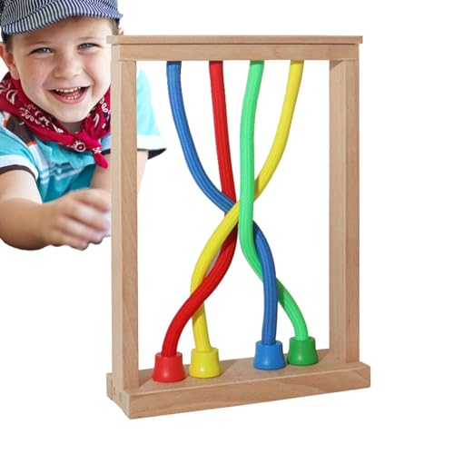 Youngwier Seilfädelspiel, Holzseilspielzeug, Knüpfspiel, 3-stufige Herausforderung, buntes Seil, Holzseil-Puzzles für die Klassische Kindergartenerziehung, Weihnachtsstrumpf-Geschenke von Youngwier