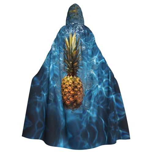 YoupO Bedruckter Kapuzenumhang mit Ananas im Pool, Erwachsene mit Kapuze, Umhang für Männer und Frauen, Halloween-Kapuzenumhang, Weihnachtsfeier, Cosplay-Kostüme von YoupO