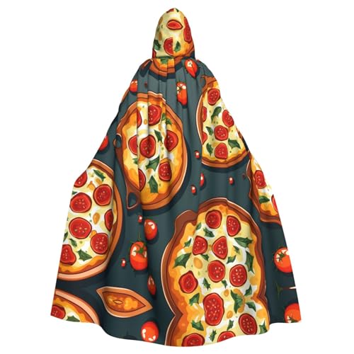 YoupO Kapuzenumhang mit Pizza-Lebensmittel-Aufdruck, für Erwachsene mit Kapuze, für Damen und Herren, Halloween-Kapuzenumhang, Weihnachtsfeier, Cosplay-Kostüme von YoupO