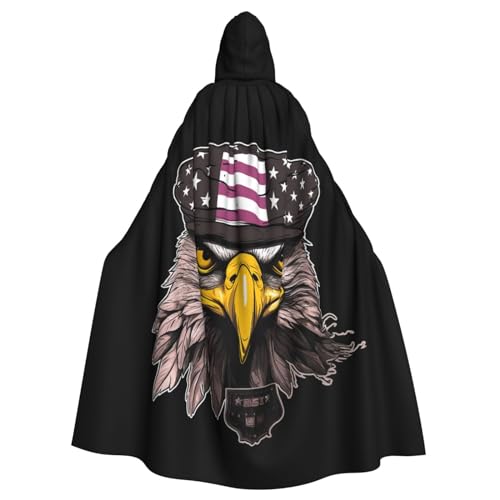 YoupO Us-Armee-Umhang mit amerikanischer Flagge, Adler, bedruckt, für Erwachsene mit Kapuze, Umhang für Männer und Frauen, Halloween-Kapuzenumhang, Weihnachtsfeier, Cosplay-Kostüme von YoupO