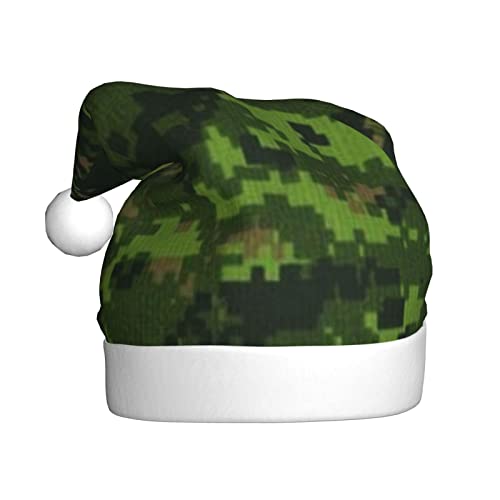 YoupO Weihnachtsmütze mit digitalem Camouflage-Muster, Weihnachtsmannmütze, weicher Plüsch, Weihnachtsmütze für Erwachsene, Neujahr, festliche Party-Dekorationen von YoupO