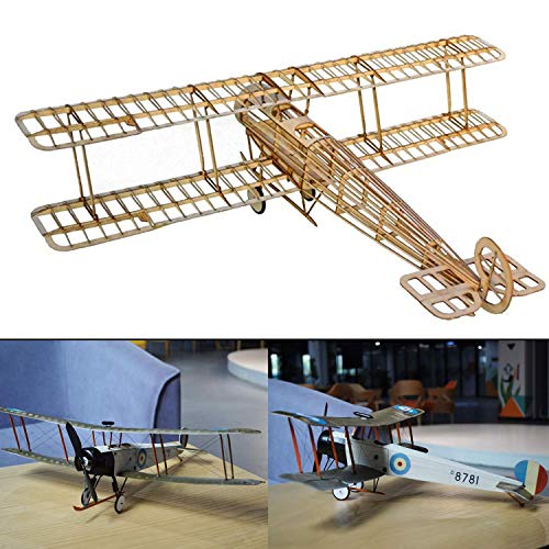 Avro 504k Slow Flyer Modellflugzeug Kit, Maßstab 1:20, 505 mm Spannweite, RC Flugzeugmodell Baukasten, Modell Flugzeug zum selbst Bauen, gelaserte Balsa Holz Bauteile, 505 x 390 x 152 mm, 70 g RTF von Your Day Mate