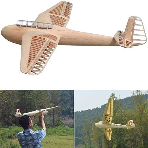 DFS Kranich Modellflugzeug Kit, Maßstab 1:12, 1498 mm Spannweite, Lasercut Holz Bauteile, SD7032 Profil, 645 mm Rumpflänge, 330 g RTF, RC Gleiter Modell Holzbausatz, Modellflugzeug zum selber Bauen von Your Day Mate