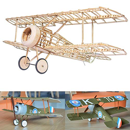 Sopwith Camel Slow Flyer Modellflugzeug Kit, Maßstab 1:20, 380 mm Spannweite, RC Flugzeugmodell Baukasten, Modellflugzeug zum selbst Bauen, gelaserte Balsa Holz Bauteile, 380 x 240 x 128 mm, 45 g RTF von Your Day Mate