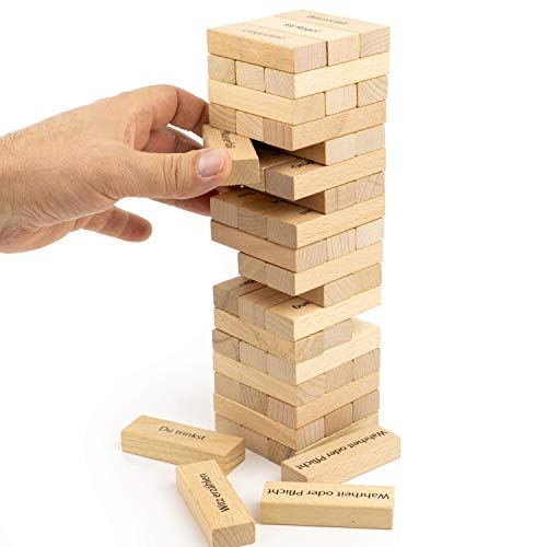 Your Day Mate Wackelturm Trinkspiel, mit 54 bedruckten Holzklötzen, deutsche Version, große Größe, mit 18 x 3 versch. Aktivitäten, Saufspiel Vorglühen, Partyspiel Drunken Tower, lustiges Trinkspiel Your Day Mate Wackelturm Trinkspiel, mit 54 bedruckten Holzklötzen, deutsche Version, große Größe, mit 18 x 3 versch. Aktivitäten, Saufspiel Vorglühen, Partyspiel Drunken Tower, lustiges Trinkspiel von Your Day Mate