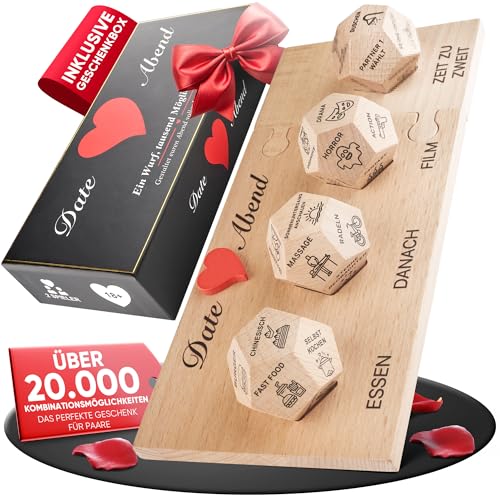 YourWish® Date Abend - Spiel für Paare zu zweit, lustige Date Ideen | Pärchen Geschenke für Freund, Freundin, Partner, Würfelspiel für Paare | Jahrestag Geschenk für ihn & sie oder zum Valentinstag von YourWish