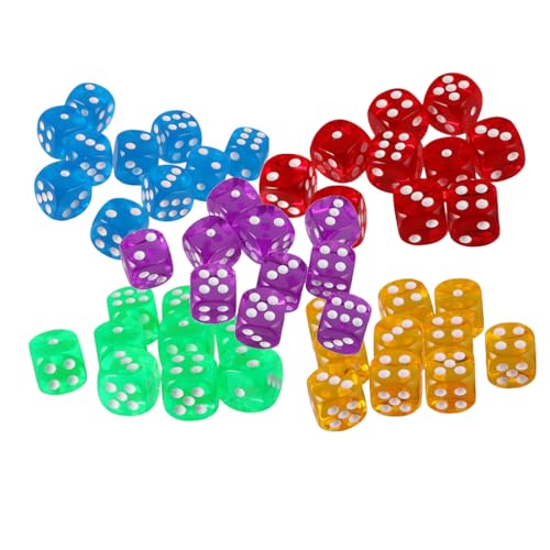 Yourandoll 50 STÜCKE Polyedrische Würfel D6 Würfel 16mm Acryl Dice Spielwürfel for DND RPG Dungeons & Dragons Tischspiele (Farbe 1) von Yourandoll