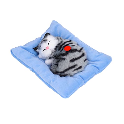 Yousiliang Gefälschte Katzen schlafendes Kätzchen-Puppenspielzeug, Simulation schlafende Katze auf Pad, interaktives Haustierspielzeug mit Sound-Aktivkohle (Activated charcoal gray cat) von Yousiliang