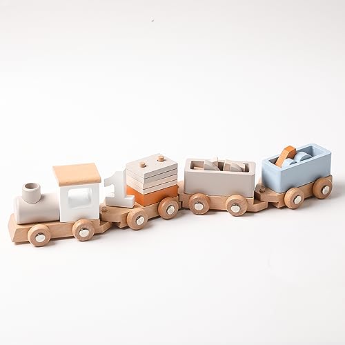 Youuys Motorikwürfel Aktivitätswürfel aus Holz 5 in 1, Montessori Spielzeug ab 1-5 Jahr, Handmade Holzspielzeug mit Zahlen und Blöcken, Personalisierte Geburtstag Geschenk für Jungen Mädchen von Youuys