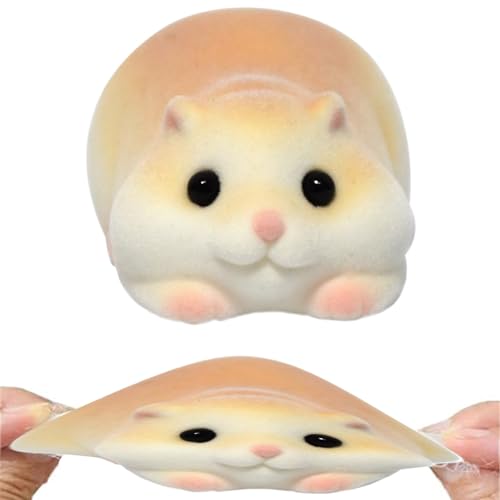 Yoyakie Squeeze Toys, Squeeze Toy Netter Hamster-förmiger Verschiebungskugel, 2x2,8x1.6 Liegen weicher belastbarer Stressspielzeug Stress-Relief-Spielzeug für Kinder Erwachsene Geschenk von Yoyakie