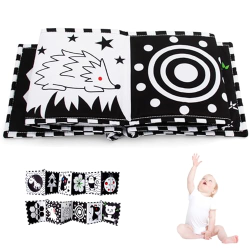 Yoyakie High Contrast Baby Book Schwarz -Weiß -Hochkontrast -Buch Buch Baby Sensory Toys Ladybug Stil Baby Sensory Karten Buch Baby Cot Liner für Neugeborene Babypartygeschenke von Yoyakie