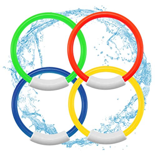 Yoyakie Kindertauchringe, Pool -Tauchspielzeug Unterwasser -Diving Ring Schwimmbad sinkende Spielzeug für Tauchspiel Schwimmtraining 4pcs runde Form von Yoyakie