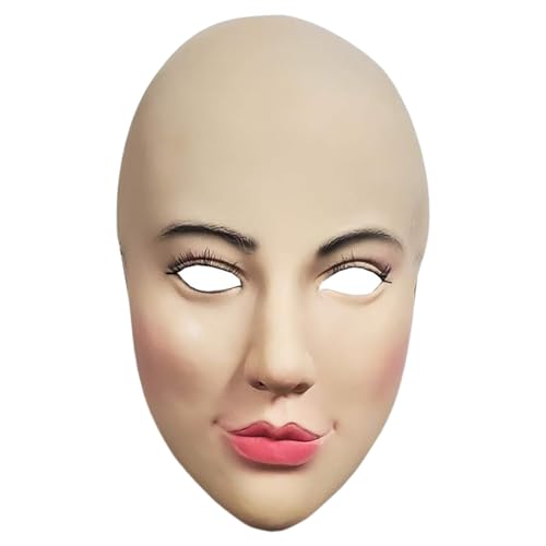 Yoyakie Realistische weibliche Maske, realistische weibliche Maske mit Make -up auf Halloween Elastic Stirnband weibliche Maske Latex Halloween Maske für Cosplay -Kostümparty -Party Streich von Yoyakie