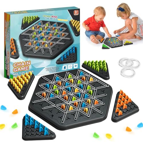 Yozexin Triggle-Spiel, Triggle Board Game,Triggle Spiel Gummibänder, Dreiecksschachbrett-Strategie-Brettspiel, Chain Triangle interaktive Brettspiele,Funny Party Games for Adults and Kinder von Yozexin