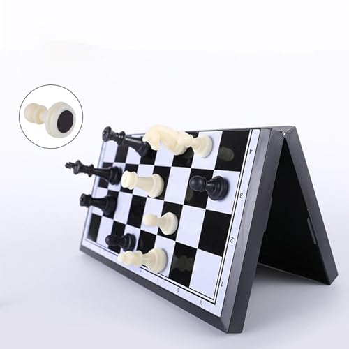 2 In 1 Schachspiel, Magnetisches Schachspiel Set, Schach Und Dame, Reiseschachbrett, Klappbar, Tragbar Schach Schachbrett Magnetisches Reiseschach Ideal Für Kinder Und Erwachsene,20 X 20 cm von Yplkm