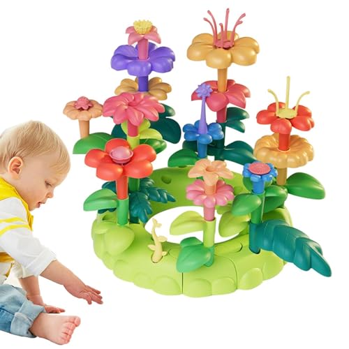 Yplkm Blumen-Bauset, Blumen-Bauspielzeugset | Vorschulkindergartenspielzeug | Lernspielzeug für Kinder, Stapelspiel für Kleinkinder, Spielset zum Sortieren und Stapeln von Spielzeug für die Vorschule von Yplkm