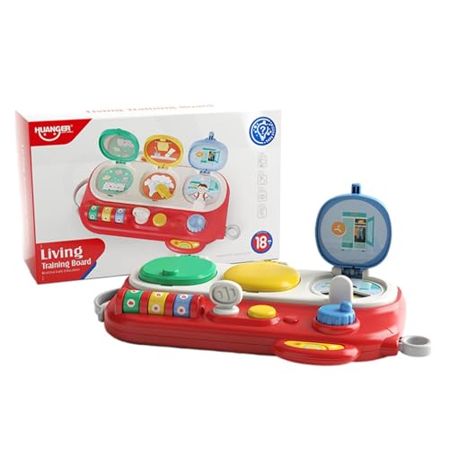 Yplkm Busy Toy Board, Busy Sensory Toys - Sensorisches Board für Lebenskompetenzen - Hand-Auge-Koordinations-Aktivitätswürfel für das Erlernen von Lebenskompetenzen und Feinmotorik für Kinder von Yplkm