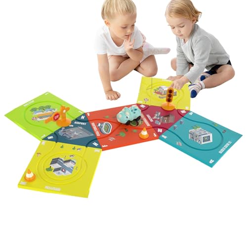 Yplkm Magnetische Puzzle-Rennstrecke, Puzzle-Rennwagen-Streckenset | Magnet-Puzzle-Autobahn für Kinder,Elektrisches Puzzle-Rennwagen-Set, kreatives Straßen-Puzzle-Schienenfahrzeug von Yplkm