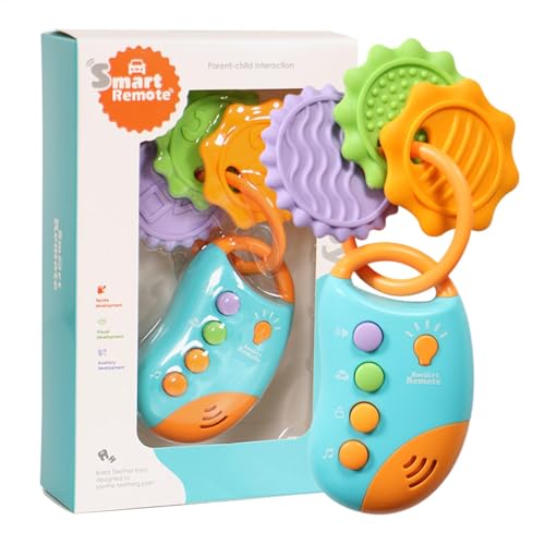 Yplkm Musikalisches Babyspielzeug,Musikalisches Smart-Remote-Schlüsselspielzeug - Gefälschter Autoschlüssel, Baby-Beißring, beruhigendes Musikspielzeug | Pädagogischer Baby-Autoschlüssel-Beißring, von Yplkm