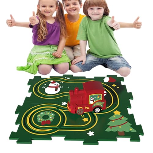 Yplkm Puzzle-Rennwagen-Spielset,Puzzle-Rennwagen-Streckenset,Puzzles Auto-Track-Spielzeug | Bodenpuzzles, pädagogisches Puzzlespielzeug, Kleinkind-Autobahn-Set für und Mädchen von Yplkm