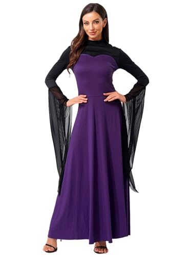 Yruioon Damen Hexen Kostüm Mittelalter Hexenkleid Langarm Renaissance Kleider Vintage Maxikleid Halloween Karneval Fasching Partykleid Lila L Yruioon Damen Hexen Kostüm Mittelalter Hexenkleid Langarm Renaissance Kleider Vintage Maxikleid Halloween Karneval Fasching Partykleid Lila L von Yruioon