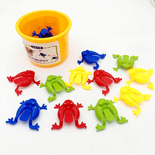 Ysoom Frosch Spielzeug Frosch Hüpfspiel Springende Frösche mit Eimer 12 Frösche Kinder Nostalgische Lernspielzeug Jumping Frogs Spiel Figuren für Mädchen Jungen von Ysoom