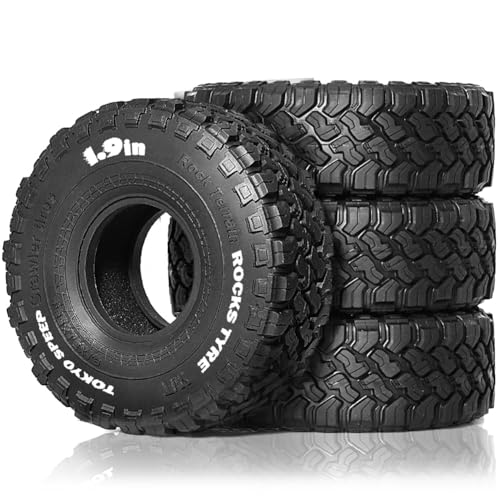 Yssevlon 4 Stück 1,9 116 mm Gummireifen für 1/10 Rock Track Redcat Scx10 II Axial Yikong D90 TRX4 TRX6 RC Autoreifen von Yssevlon