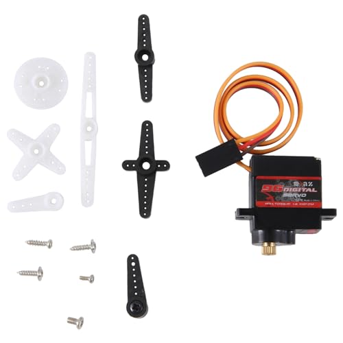 Yssevlon 9g Digitaler Servomotor Hochgeschwindigkeits-Lenk-RC-Servo Messinggetriebe-Servo für 1/16 1/18 1/24 RC-Auto-Boot-Hubschrauber von Yssevlon