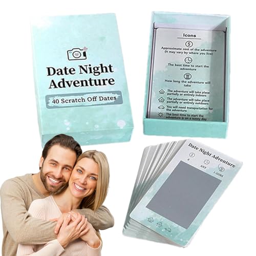 40 Date-Night-Ideen, Kartenspiele, Date-Deck-Rubbelkarten, Date-Night-Abenteuerkarten, ideal als Pärchengeschenk für den Freund – romantisches Brautpaar, Jubiläums- und Hochzeitsgeschenk für ihn, Paar von Ysvnlmjy