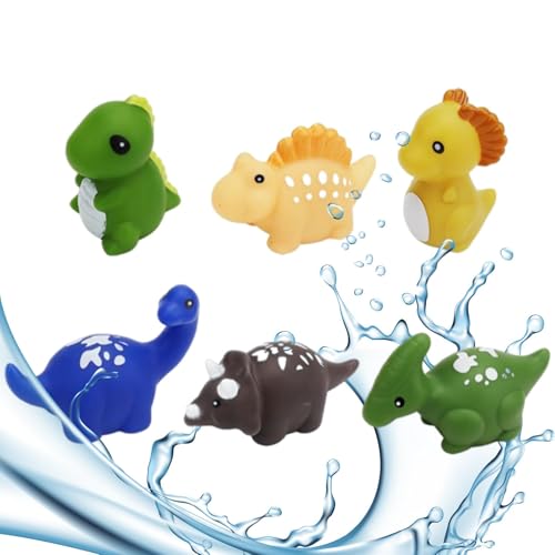 Badespielzeug für Vorschulkinder | Dinosaurier-Duschspielzeug | Badewannen-Dino-Spielzeug | Interaktives Badespielzeug, schwimmende LED-Dinosaurier, 6 x Wasserbadewanne, Dusche, Pool, Badespielzeug, B von Ysvnlmjy