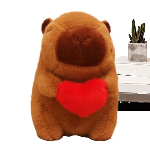 Capybara Plüschtier für Kinderzimmer, Valentinstag Capybara Plüsch, Capybara Stofftier für , Capybara Plüschtier zur Entspannung, Capybara Plüsch zum Valentinstag, entzückende Capybara gefüllt von Ysvnlmjy