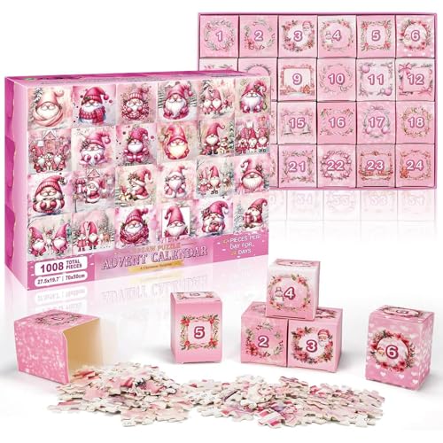 Christmas Puzzles 1008 Pieces | Creative Kids Advent Calendars Christmas Calendar Advent Puzzle | Holiday Puzzles Unique Christmas Countdown Day Toy for Kids Adults von Ysvnlmjy