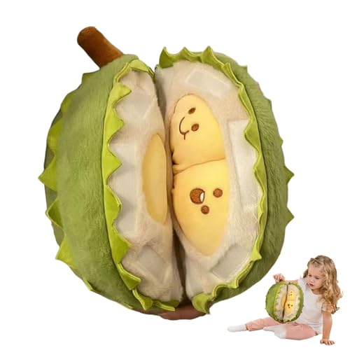 Durian Plüschtier | Fruchtplüschpuppe | Abnehmbares Plüschtier | Süße Durian-Puppe, schälendes Obst-Plüschtier, kreatives Obstspielzeug, weiche Plüschpuppe, Durian-Stoffspielzeug, Plüsch-Sofa- von Ysvnlmjy