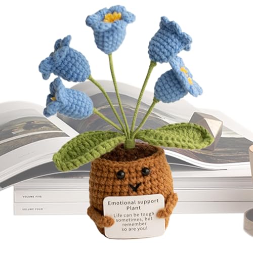 Flower Emotional Support, Positive Crochet Flowers, Crochet Lily of the Valley Plant Toy, Emotional Support Crochet Potted Plant, 2.36x4.33 Inches Knitted Emotional Support Plant Gifting & Positivity von Ysvnlmjy