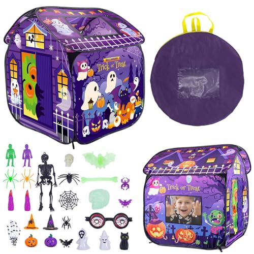 Halloween-Kinderzelt | Belüfteter Spielbereich | Indoor-Spielhaus-Zelt | Kleinkind-Spielplatz, Kinder-Halloween-Unterschlupf, tragbares Kinderspielhaus, festliches Spielhauszelt, leichtes Kinderheim von Ysvnlmjy