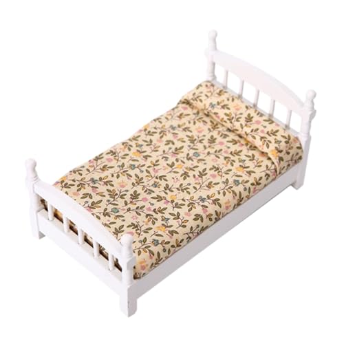 Realistisches Puppenbett, tragbares kreatives Puppenbett, multifunktionales Spielzeugbett, Kinder-Puppenbett aus Holz, dekoratives Puppenbett-Zubehör, Kinder-Puppenhausmöbel, Holzspielzeugbett von Ysvnlmjy