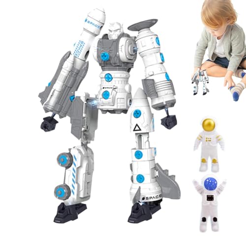 Roboter verwandeln | Weltraumforschungsspielzeug | Weltraumraketen-Spielzeug, stabiles Raketenschiff-Spielzeug, Spielfiguren-Spielsets, kreative Spielzeug-Baukästen, detaillierte Reproduktion für Kind von Ysvnlmjy