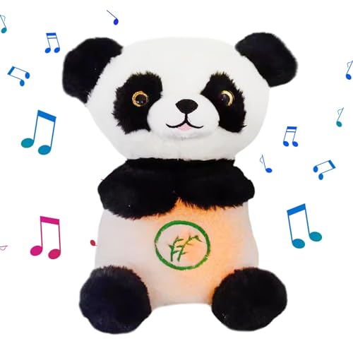 Schlafender Panda-Plüschtier, Atmender Panda-Plüsch, Interaktives Stofftier, Plüsch-Panda-Soundmaschine, Panda-Plüsch Mit Musik, Stofftier Mit Lichtern, Realistisches Panda-Spielzeug, Tragbarer Plüsch von Ysvnlmjy