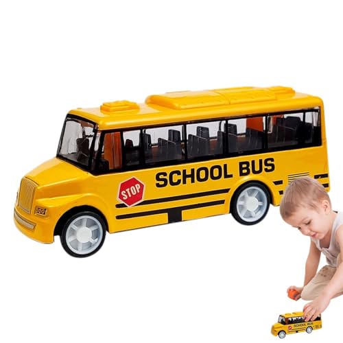 Schulbusspielzeug, Trägheitsbusspielzeug für Kinder, tragbares Cartoon-Busspielzeug, Simulationsfahrzeugspielzeug, Spielzeugbus mit beweglichen Teilen, Kindersimulationsbusmodell, Vorschulbusspielzeug von Ysvnlmjy