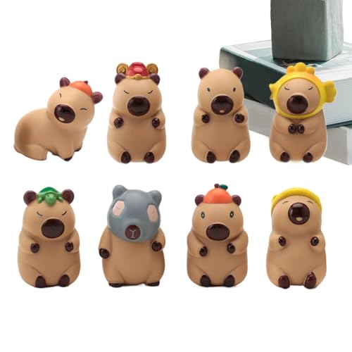 Set of 8 Lovely Capybara, Capybara Statue Figures, Small Capybara Animal Ornament, Dessert Table Capybara Decorations, 3.74x2.17 Inches/piece Capybara Animal Figurines for Display & Collectors von Ysvnlmjy