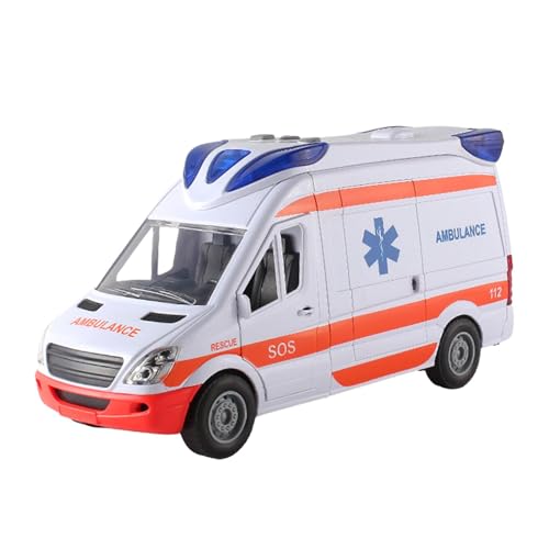 Spielzeug zum Rollenspiel, Krankenwagen-Spielzeug für Mädchen, Fahrzeug-Spielset, Spielzeug-Auto-Krankenwagen, inklusive Trage, aufklappbarer Heckklappe, Rettungsfahrzeug-Spielzeug mit n und Ge von Ysvnlmjy