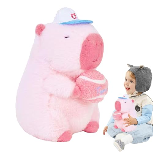 Stofftiere Stofftier für Kinder: Capybara Stofftier Plüschtier mit Tennisball, 25 cm/9,84 Zoll. Niedliche Capybara Plüschtierpuppe im Tennisstil. Stofftiere Stofftier für Kinder: Capybara Stofftier P von Ysvnlmjy