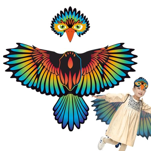 Ysvnlmjy Bird Wings Costume, Kids Eagle Cosplay Outfit, Feathered Dress-Up Wings, 47.24x30.31 Inch, Polyester, Fun Animal Cape for Halloween, Pretend, and Performance Shows von Ysvnlmjy