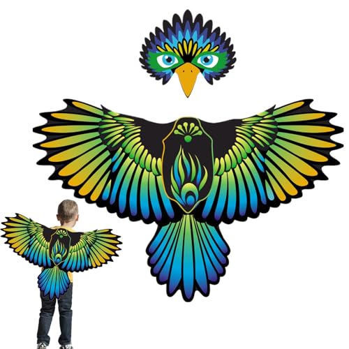 Ysvnlmjy Bird Wings Costume, Kids Eagle Cosplay Outfit, Feathered Dress-Up Wings, 47.24x30.31 Inch, Polyester, Fun Animal Cape for Halloween, Pretend, and Performance Shows von Ysvnlmjy