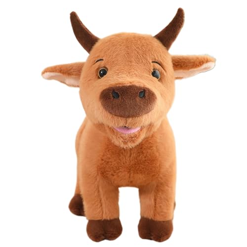 Ysvnlmjy Calf Plush Toys, Soft Toys for Kids, Simulation Stuffed Animal Doll, Funny Cow Stuffed Animal, Cow Stuffed Animal Plush for Boys, 25cm/9.84 Inches Brown Calf Plush for Birthday Presents von Ysvnlmjy