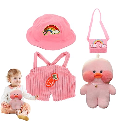 Ysvnlmjy Duck Plush Clothes, Cartoon Animal Doll, Stuffed Duck Toy, Ducks Toy Outfits, Duck Plush with Clothes, Cartoon Animal Doll with Outfits and Accessories, Dress Up Clothes for Plush Ducks Toy von Ysvnlmjy