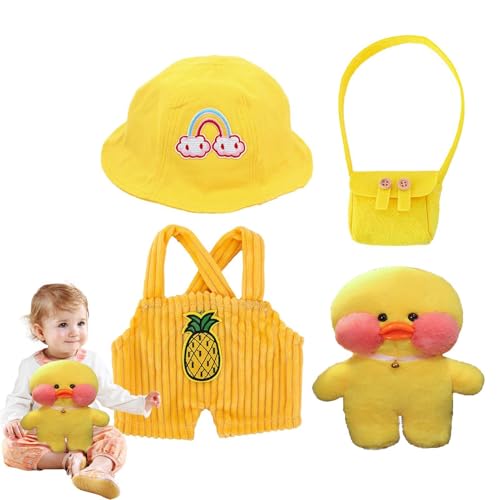 Ysvnlmjy Ente Plüsch Kleidung, Cartoon Tier Puppe, Gefüllte Enten Spielzeug, Enten Spielzeug Outfits, Ente Plüsch Mit Kleidung, Cartoon Tier Puppe Mit Outfits Und Zubehör, Dress Up Kleidung Für Plüsch von Ysvnlmjy